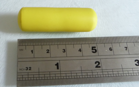 Yellow cylinder of clay