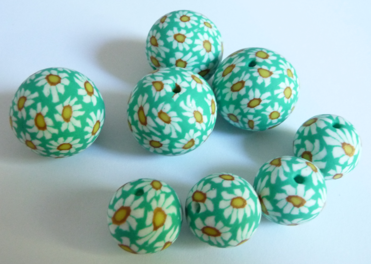 Clay flower beads