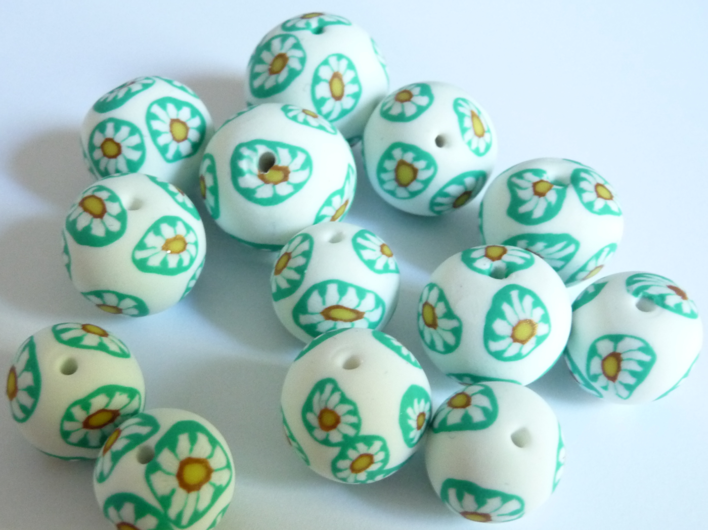 Clay flower beads