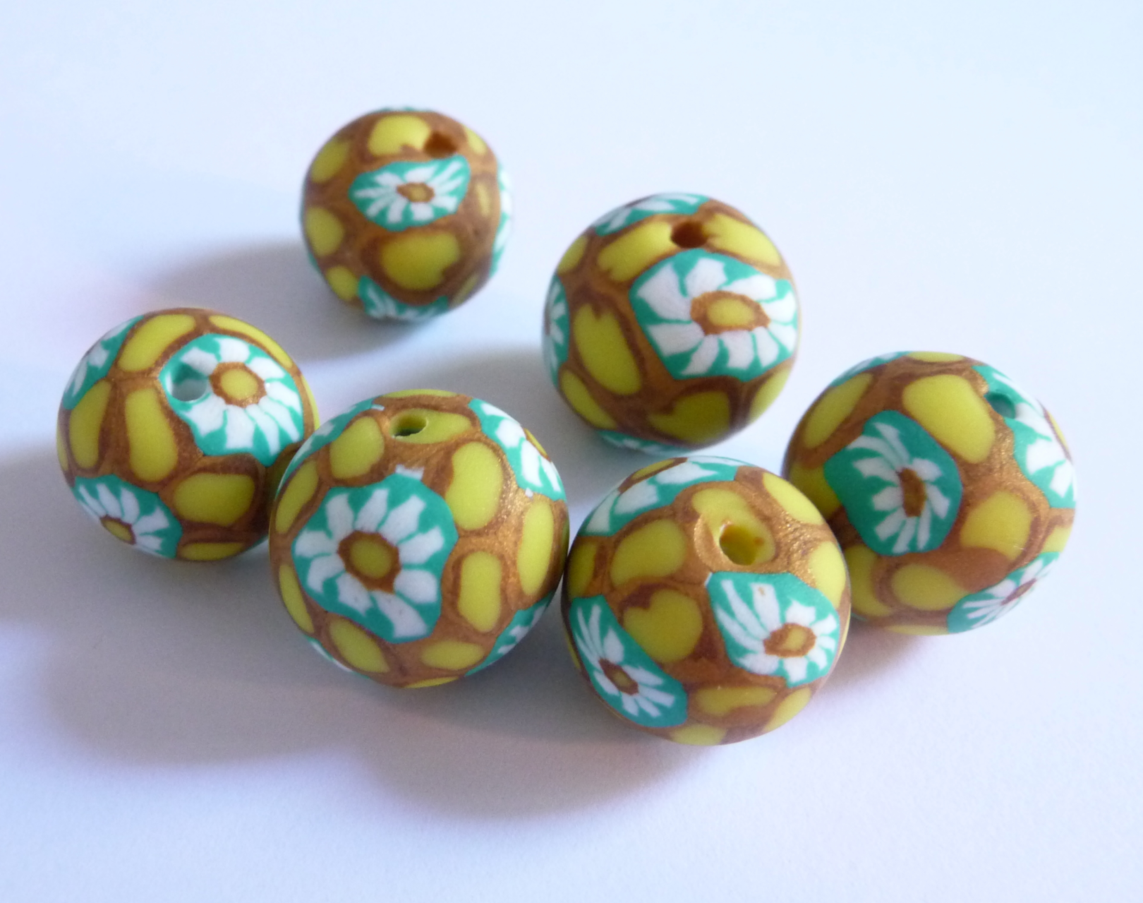 Clay flower beads