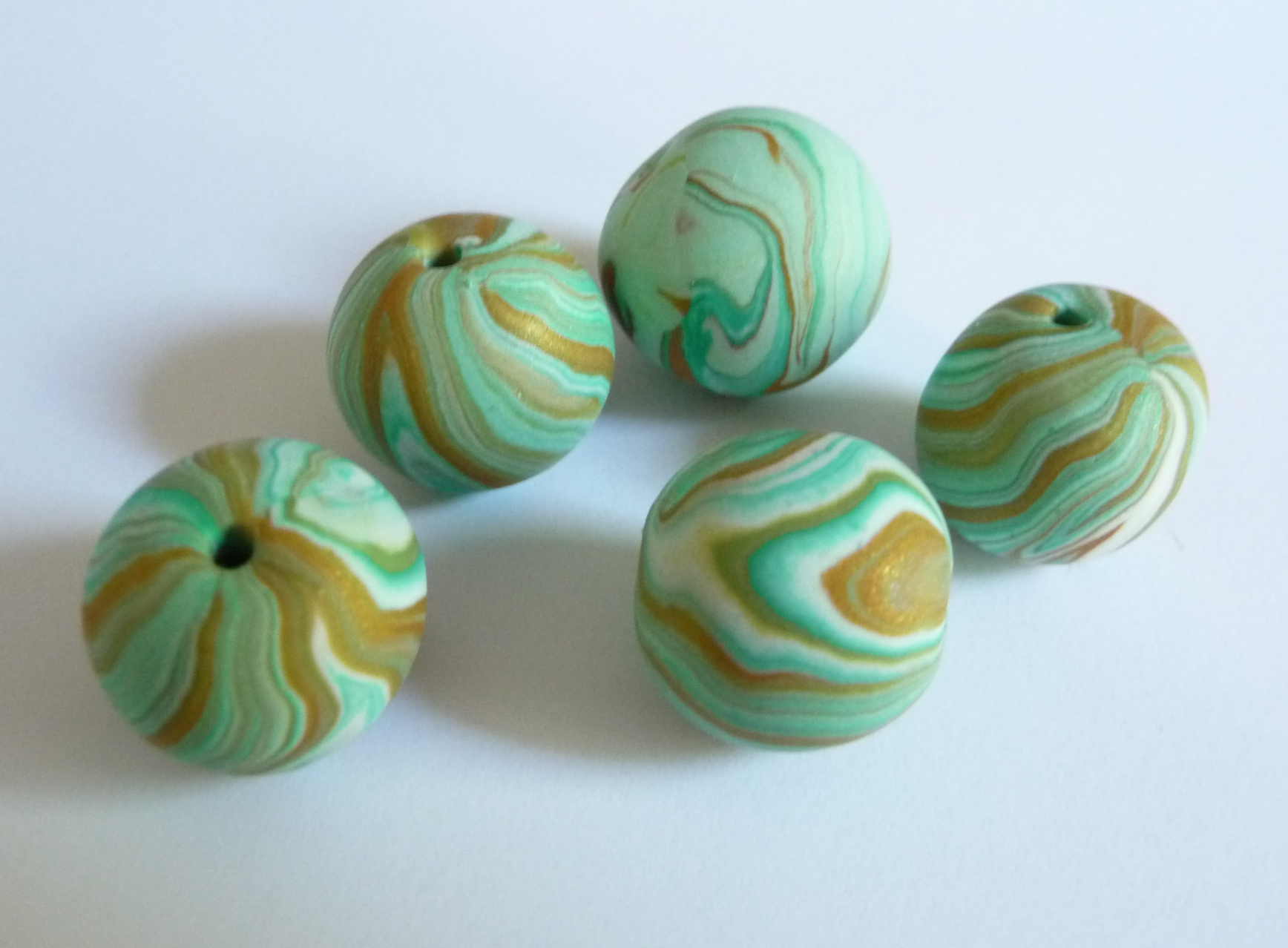 Clay flower beads