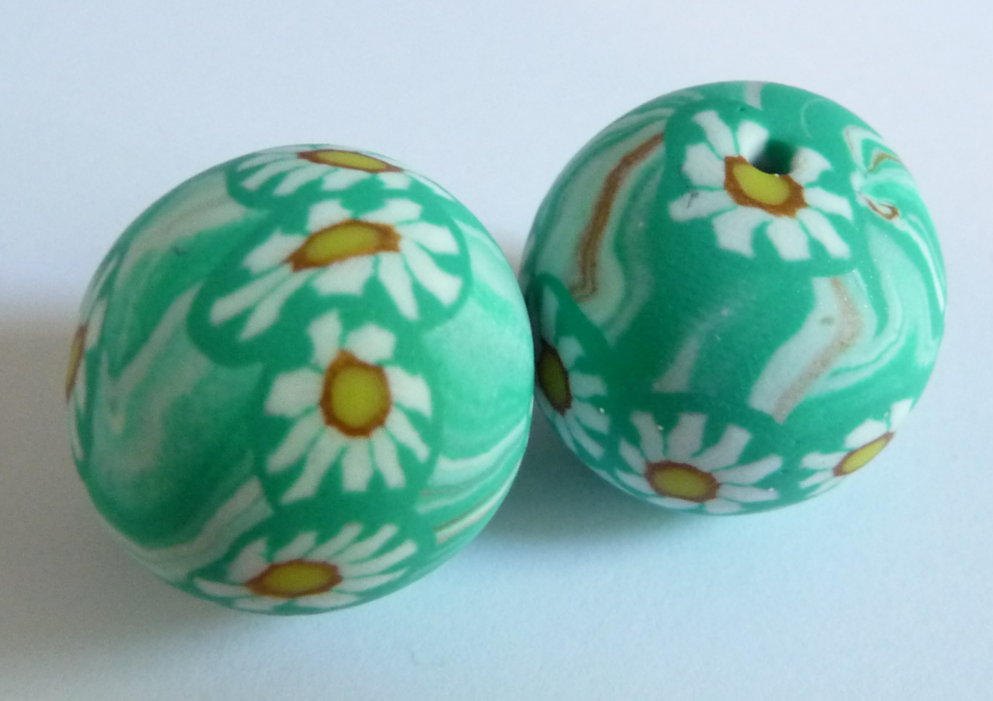 Clay flower beads