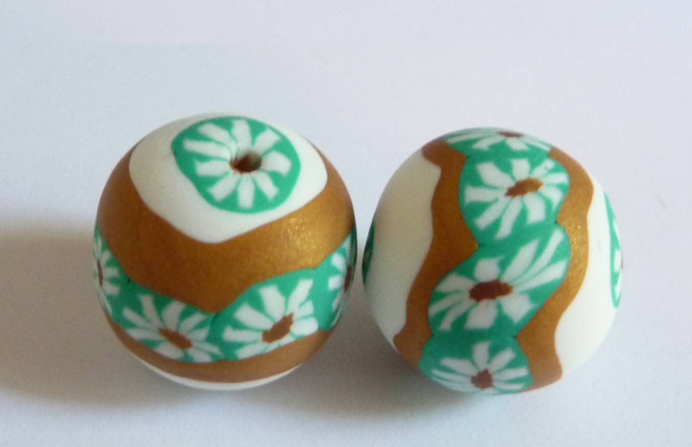 Clay flower beads