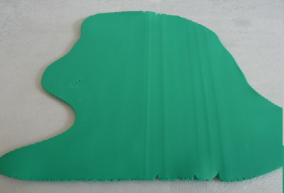 Flat green clay sheet